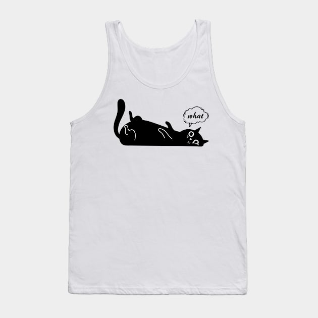 black cat says what Tank Top by A tone for life